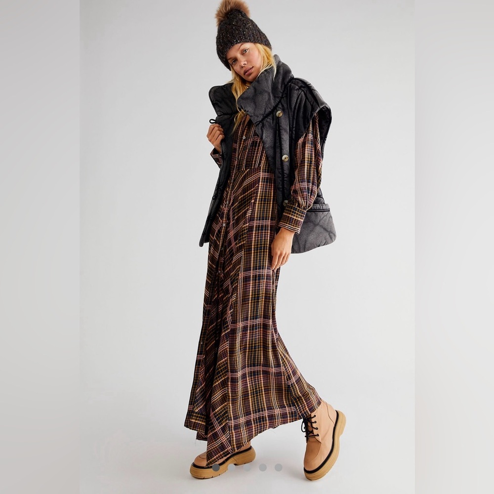 Free People Sadie Plaid Maxi Dress